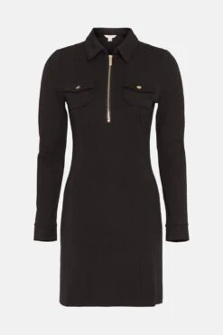 Coast Zip Up Ponte Dress -Coast acc00058 black xl 3