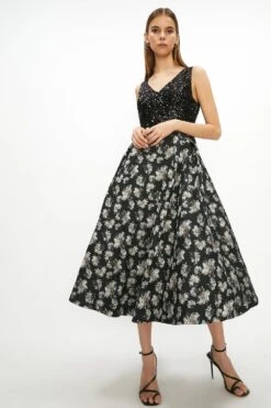 Coast Sequin Bodice Midi Dress