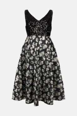 Coast Sequin Bodice Midi Dress -Coast acc02164 mono xl 3