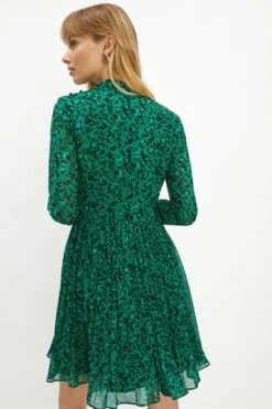 Coast Pleat Skirt Printed Midi Dress 6 Coast Pleat Skirt Printed Midi Dress -Coast acc02439 green xl 2