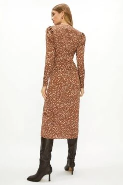 Coast Ruched Button Through Midi Dress 6 Coast Ruched Button Through Midi Dress -Coast acc02497 chocolate xl 2