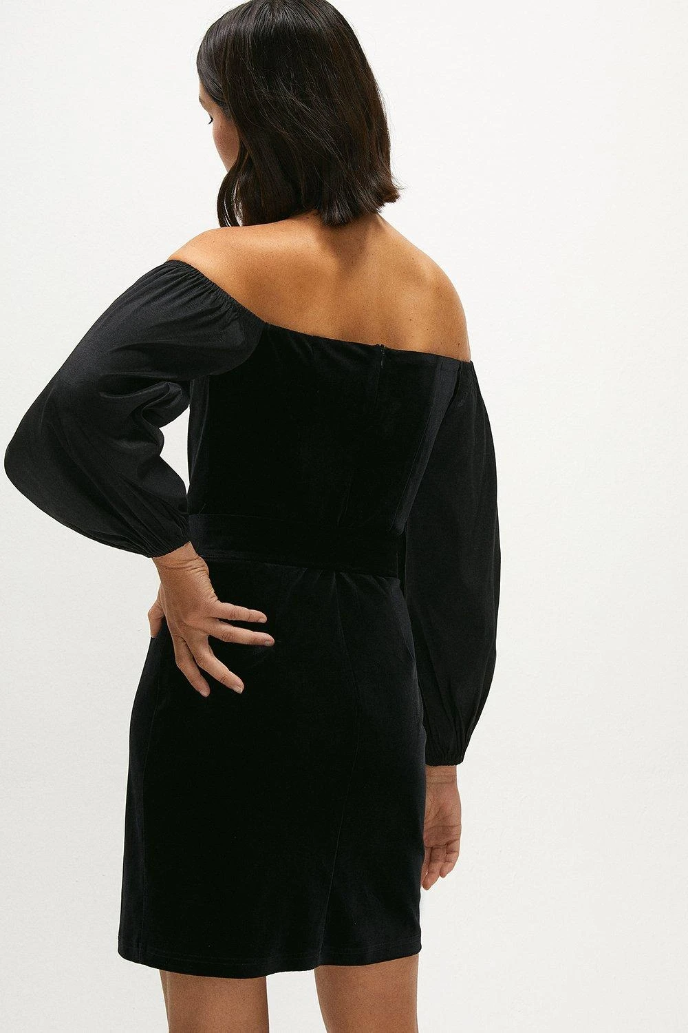 Coast Taffeta Puff Sleeve Velvet Dress 3 Coast Taffeta Puff Sleeve Velvet Dress - Image 3
