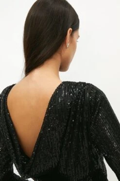 Coast Sequin Cowl Back Mini Dress 6 Coast Sequin Cowl Back Mini Dress -Coast acc03096 black xl 1
