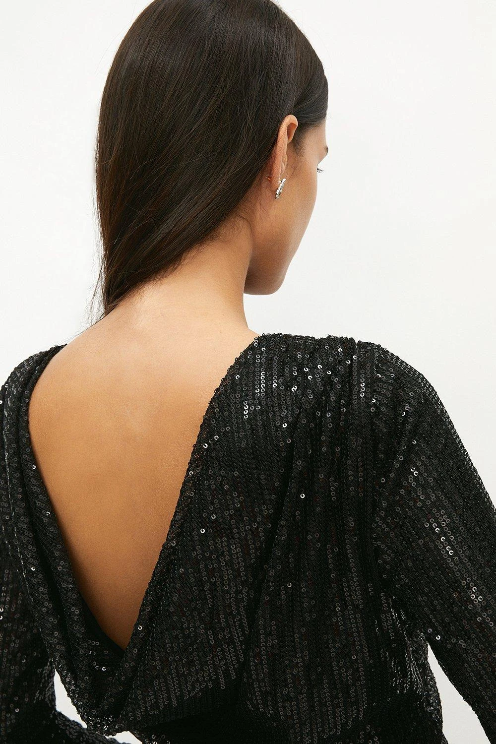 Coast Sequin Cowl Back Mini Dress 3 Coast Sequin Cowl Back Mini Dress - Image 3