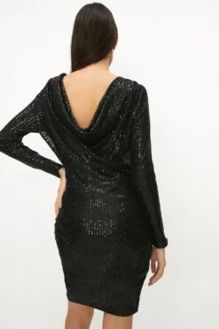 Coast Sequin Cowl Back Mini Dress 7 Coast Sequin Cowl Back Mini Dress -Coast acc03096 black xl 2