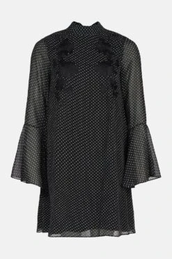 Coast Embroidered Spot Smock Dress -Coast acc03209 black xl 3