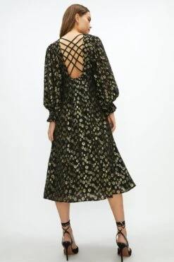 Coast Premium Gold Fleck Back Detail Midi Dress -Coast acc03451 black xl 2