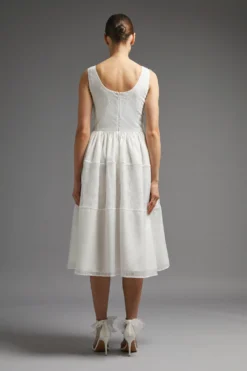 Coast Fitted Bodice Organza And Lace Dress -Coast acc03592 ivory xl 2 scaled