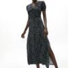 Coast Printed Dobby Button Tea Dress