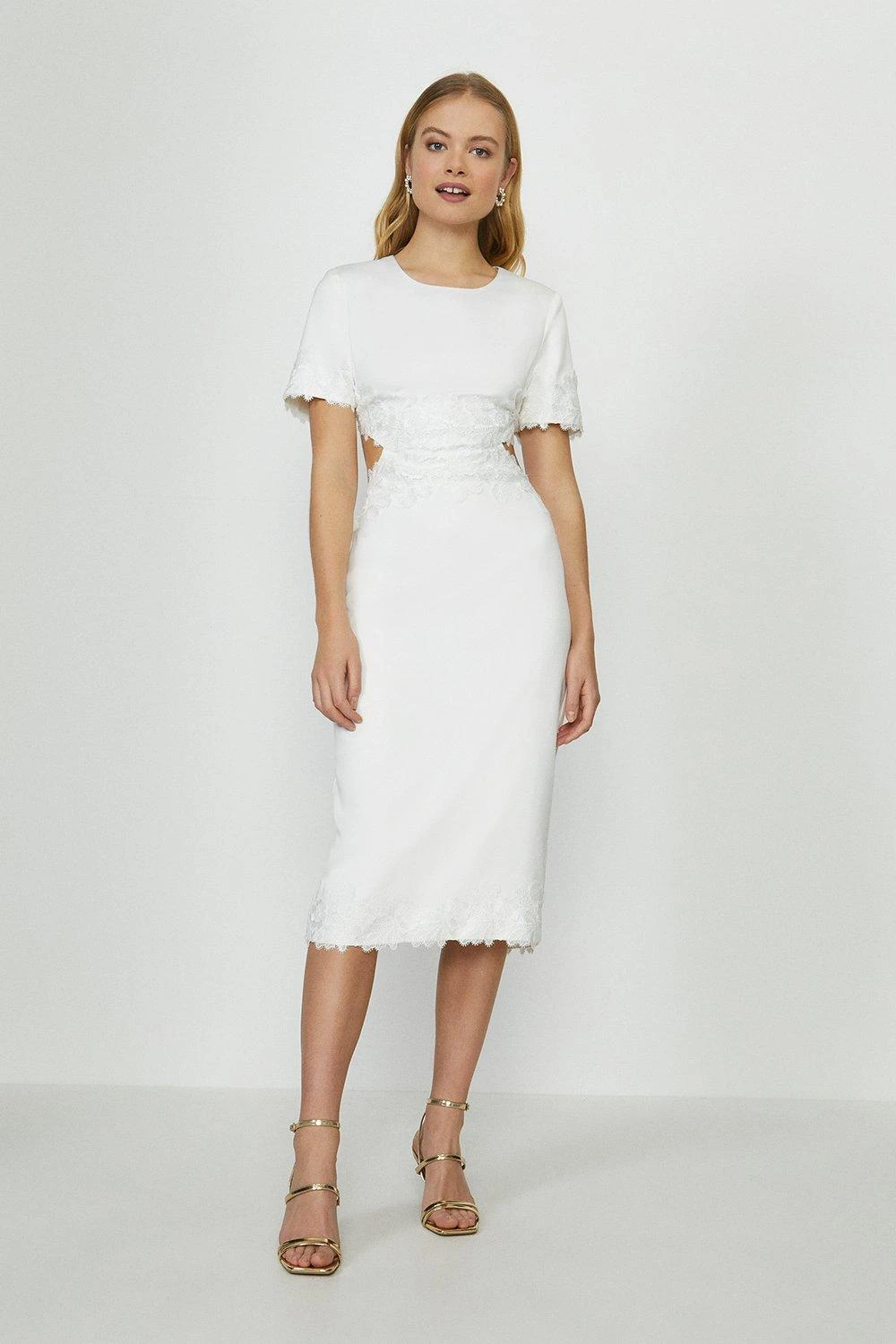 Coast Cut Out Lace Detail Midi Dress 2 Coast Cut Out Lace Detail Midi Dress - Image 2