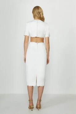 Coast Cut Out Lace Detail Midi Dress 7 Coast Cut Out Lace Detail Midi Dress -Coast acc95820 ivory xl 2