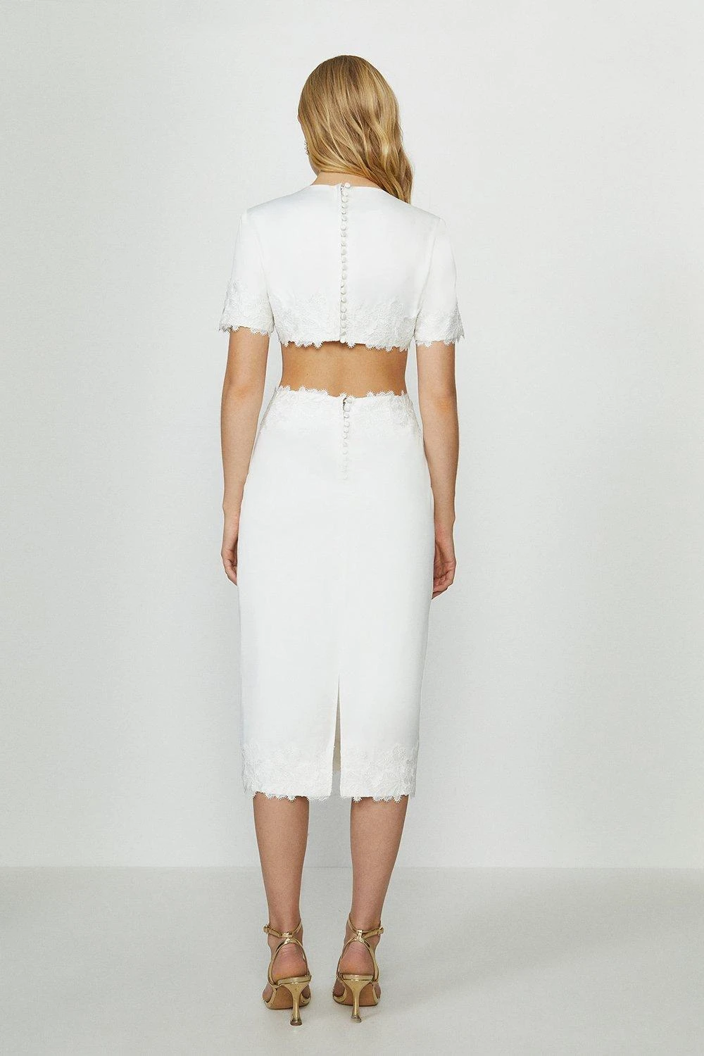 Coast Cut Out Lace Detail Midi Dress 3 Coast Cut Out Lace Detail Midi Dress - Image 3