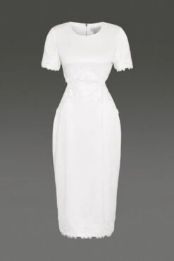 Coast Cut Out Lace Detail Midi Dress 9 Coast Cut Out Lace Detail Midi Dress -Coast acc95820 ivory xl 3 1