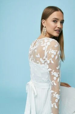 Coast Embroidered Long Sleeve Dress -Coast acc95963 ivory xl 2