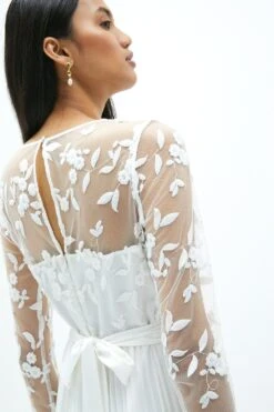 Coast Embroidered Long Sleeve Dress -Coast acc95963 ivory xl 4