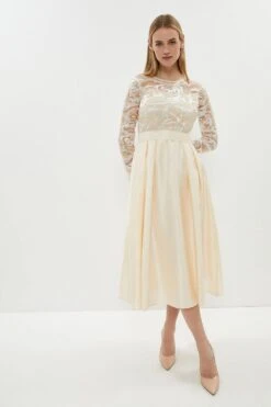 Coast Lace Long Sleeve Midi Dress