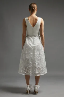 Coast High Low Clipped Jacquard Dress -Coast bcc00309 ivory xl 2 scaled