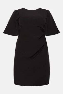Coast Plus Size Flare Sleeve Ruche Waist Midi Dress -Coast bcc00373 black xl 3