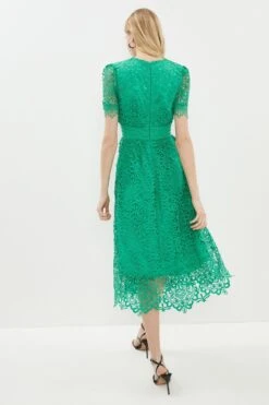 Coast Lace V Neck Full Skirt Midi Dress 6 Coast Lace V Neck Full Skirt Midi Dress -Coast bcc00426 green xl 2