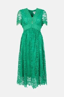 Coast Lace V Neck Full Skirt Midi Dress 7 Coast Lace V Neck Full Skirt Midi Dress -Coast bcc00426 green xl 3