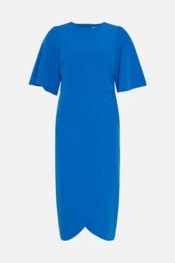 Coast Flare Sleeve Crepe Wrap Pencil Dress -Coast bcc00458 cobalt xl 3