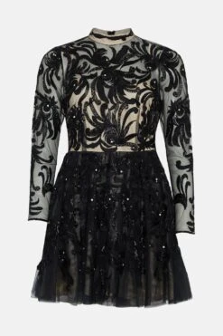 Coast Premium Long Sleeve Embellished Mini Dress -Coast bcc00496 black xl 3