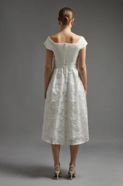 Coast Bardot Neck Embroidered Midi Dress -Coast bcc00511 ivory xl 2 scaled