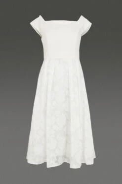 Coast Bardot Neck Embroidered Midi Dress -Coast bcc00511 ivory xl 3 1