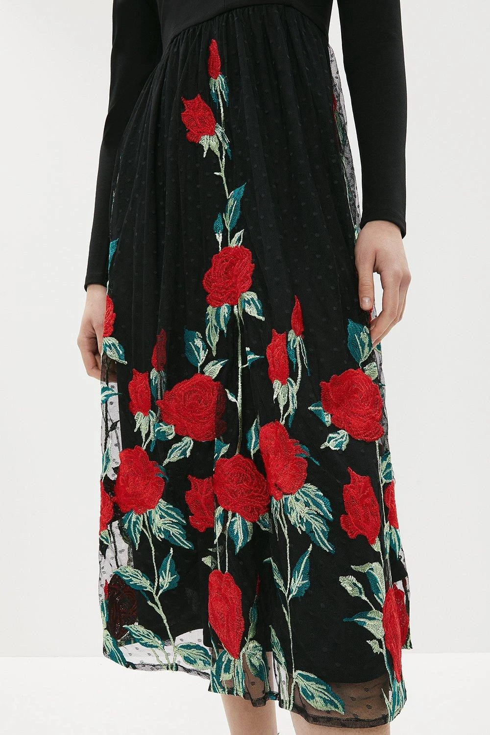 Coast Embroidered Mesh Skirt Midi Dress 2 Coast Embroidered Mesh Skirt Midi Dress - Image 2