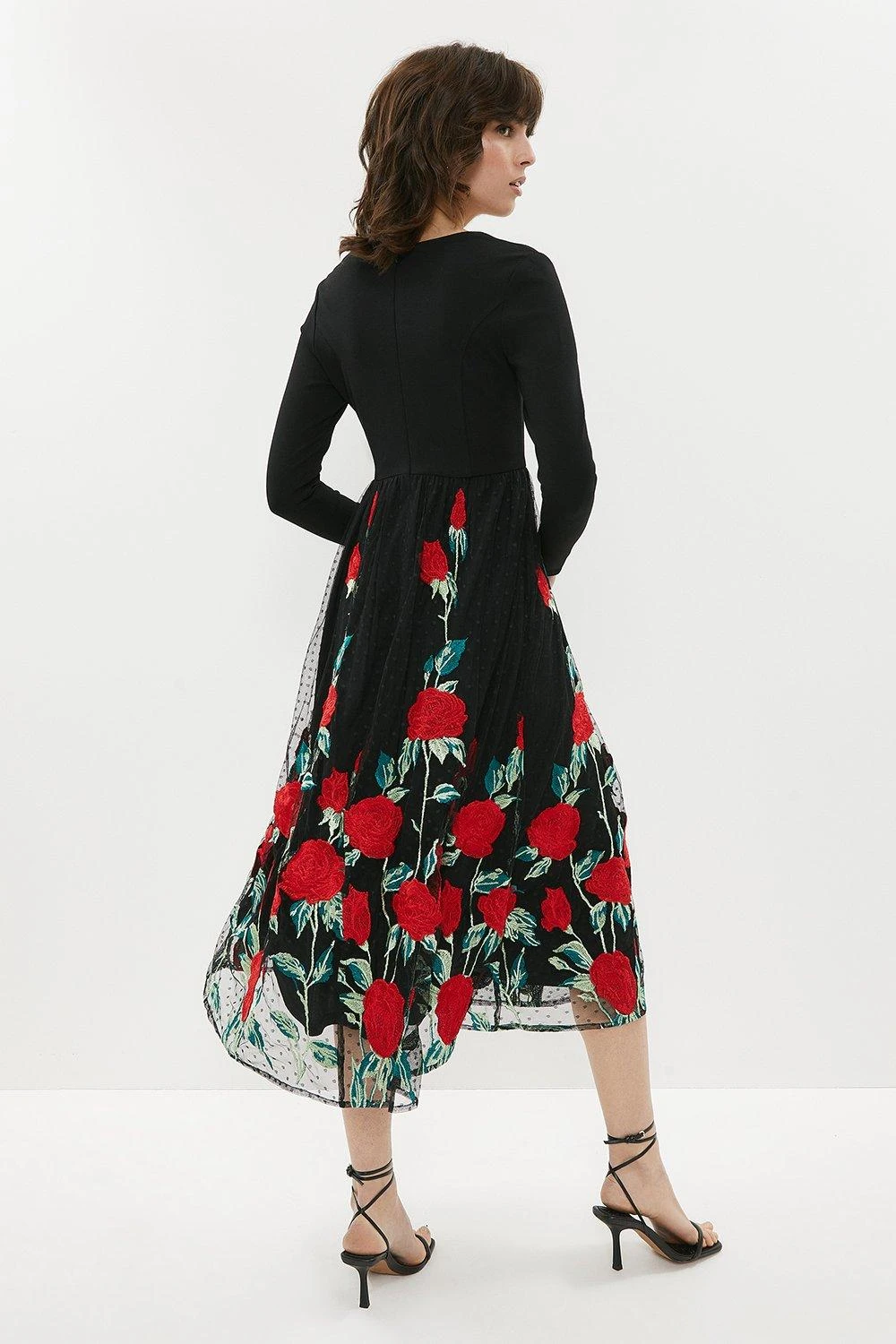 Coast Embroidered Mesh Skirt Midi Dress 3 Coast Embroidered Mesh Skirt Midi Dress - Image 3