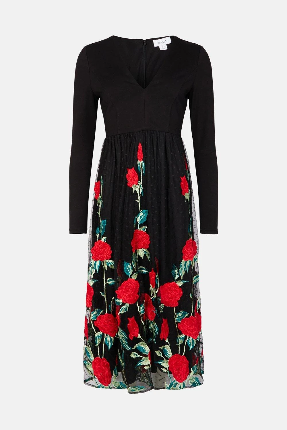 Coast Embroidered Mesh Skirt Midi Dress 4 Coast Embroidered Mesh Skirt Midi Dress - Image 4