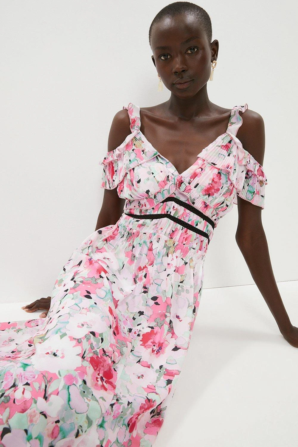 Coast Trim Insert Printed Cami Midi Dress 2 Coast Trim Insert Printed Cami Midi Dress - Image 2