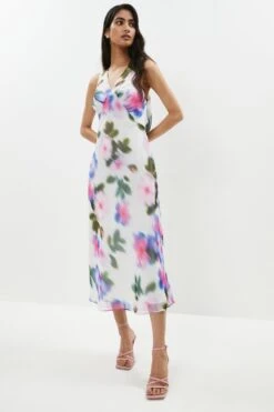 Coast Tie Back Detail Printed Slip Dress