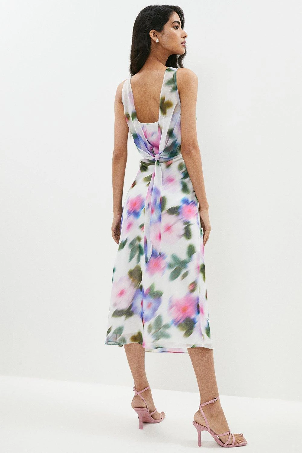 Coast Tie Back Detail Printed Slip Dress 3 Coast Tie Back Detail Printed Slip Dress - Image 3