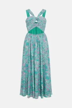 Coast Halter Cutout Details Midi Dress -Coast bcc00687 green xl 3