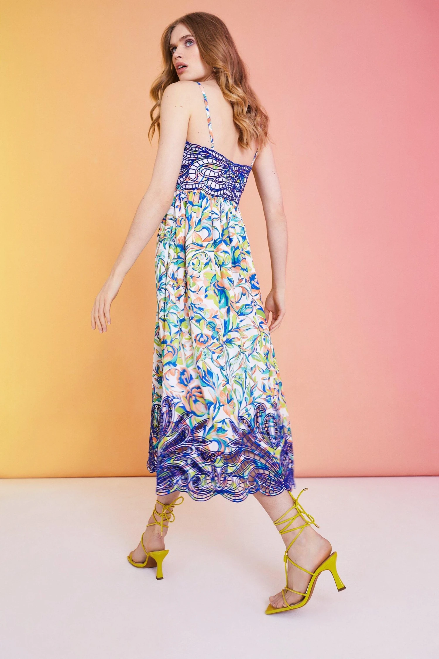 Coast Alexandra Farmer Embroidered Lace Printed Swing 3 Coast Alexandra Farmer Embroidered Lace Printed Swing - Image 3