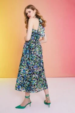 Coast Alexandra Farmer Stripe Organza Halter Dress -Coast bcc00725 black xl 2