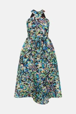 Coast Alexandra Farmer Stripe Organza Halter Dress -Coast bcc00725 black xl 3