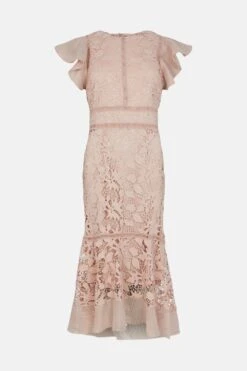 Coast Organza Hem And Sleeve Lace Dress -Coast bcc00897 blush xl 3