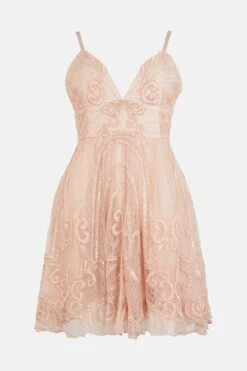 Coast Premium Beaded Fit And Flare Mini Dress 7 Coast Premium Beaded Fit And Flare Mini Dress -Coast bcc00966 blush xl 3