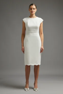 Coast Scallop Hem Pencil Midi Dress