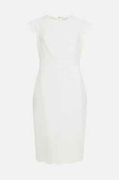 Coast Scallop Hem Pencil Midi Dress -Coast bcc01024 ivory xl 3