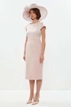 Coast Premium Satin Bodice Cap Sleeve Pencil Dress -Coast bcc01035 blush xl 4
