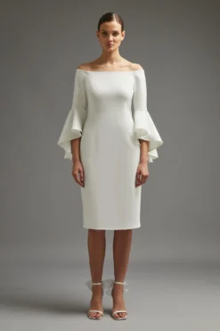 Coast Ruffle Sleeve Column Dress