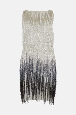 Coast Premium Rainbow Embellished Fringe Mini Dress -Coast bcc01230 black xl 3