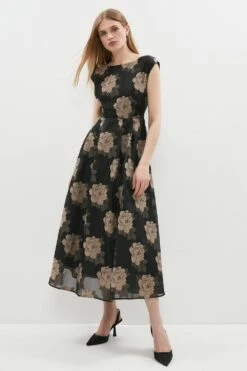 Coast Floral Jacquard Midi Dress
