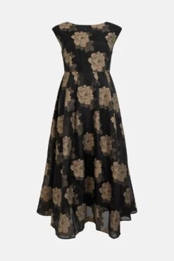 Coast Floral Jacquard Midi Dress -Coast bcc01270 mink xl 3
