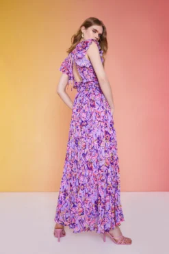 Coast Alexandra Farmer Mega Pleat V Neck Dress -Coast bcc01278 purple xl 2 scaled