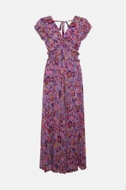 Coast Alexandra Farmer Mega Pleat V Neck Dress -Coast bcc01278 purple xl 3