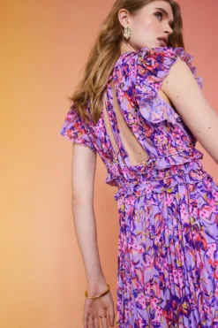 Coast Alexandra Farmer Mega Pleat V Neck Dress -Coast bcc01278 purple xl 5 scaled